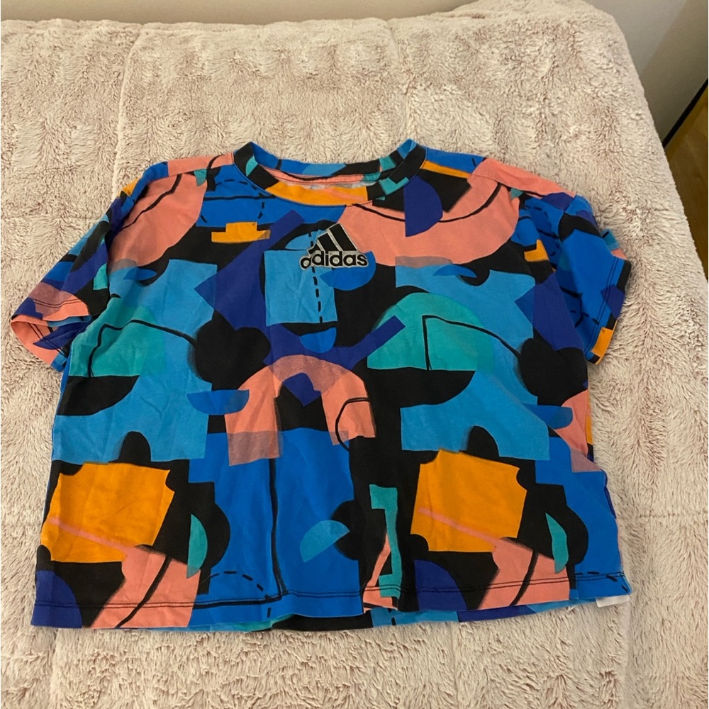 rainbow adidas girls tshirt- large